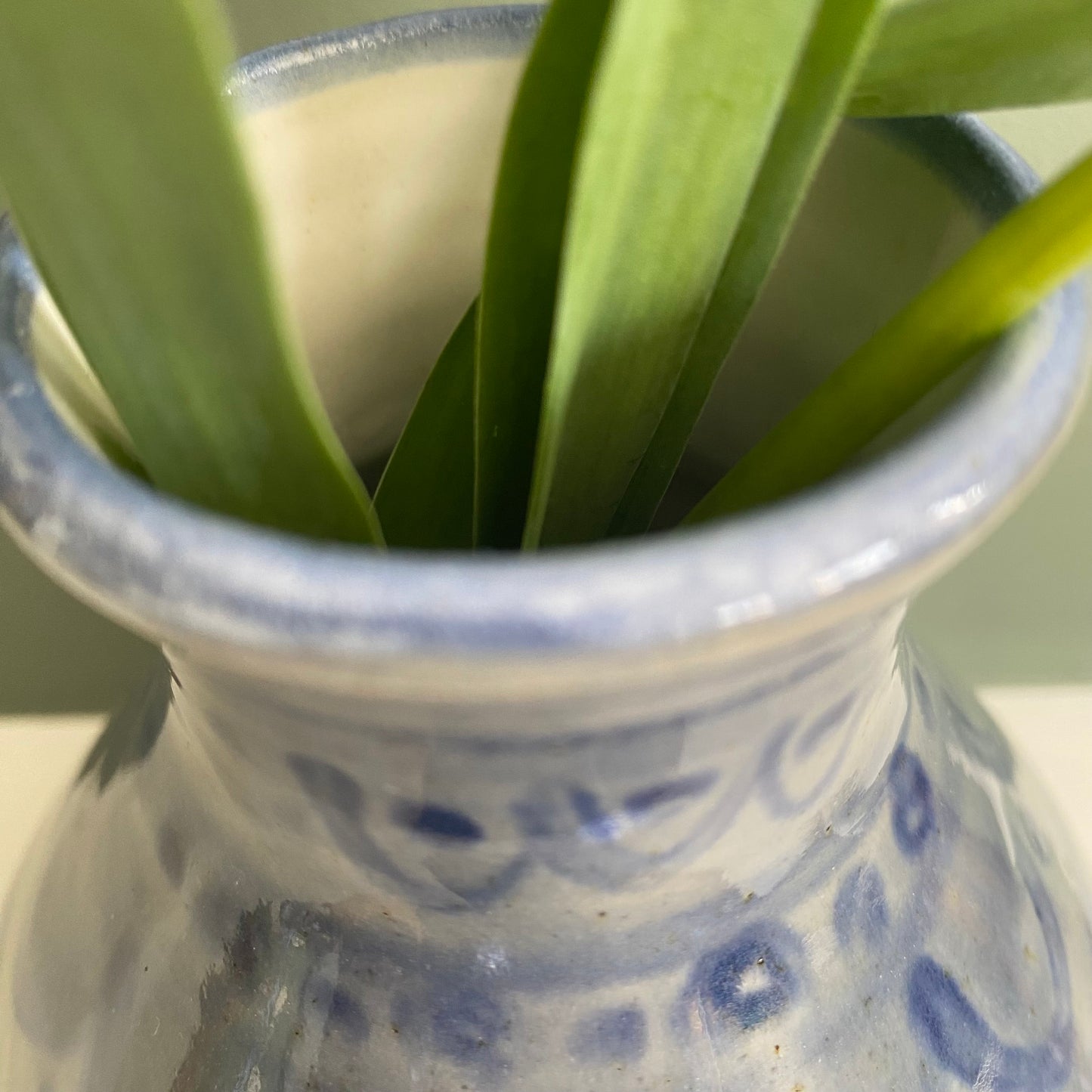 Blue Flower vase, Bud Vase, Stoneware Handmade vase